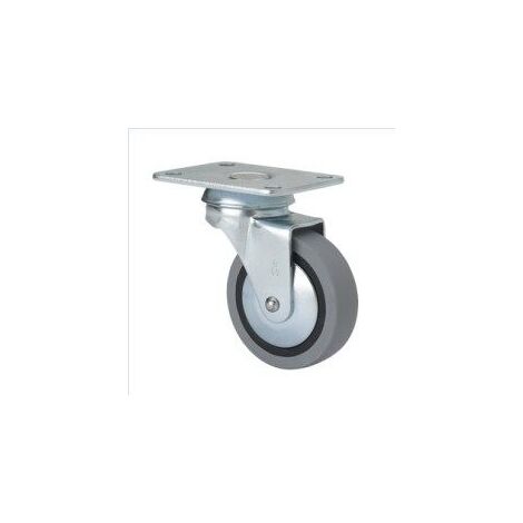 RUEDA .75 GIRATORIA PLATAFORMA GOMA GRIS 50K