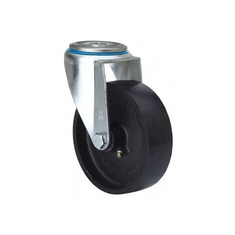 RUEDA .80 GIRATORIA TALADRO PLASTICO 130K