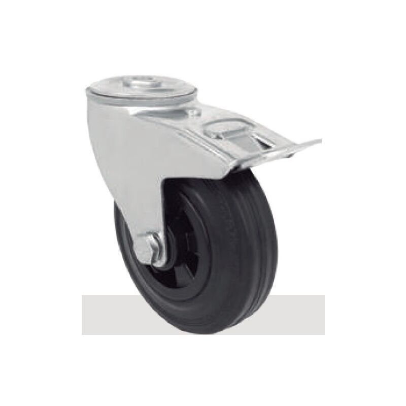

Rueda .80 Giratoria Taladro Plastico/Goma Freno 70K