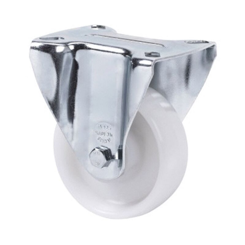 

Alex - Rueda Industrial Horquilla Fija Munchen Nylon D- 60 Sin Freno - Blanco