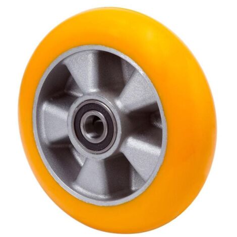 rueda auab160-20-50 nucleo alum.y banda poliur.naranja bolas balona