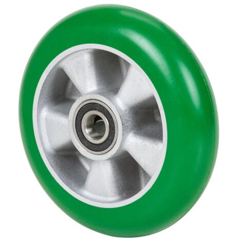 rueda auagb200-20-60 nucleo alumin.y banda poliur.verde bolas balona