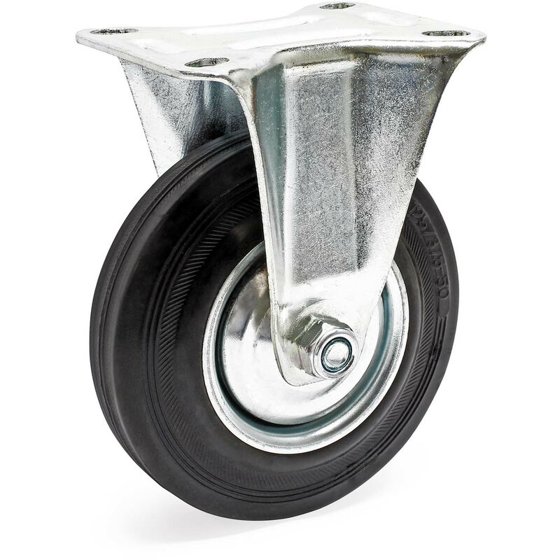 

Rueda auxiliar fija 125mm Goma maciza Estructura metal Llanta robusta Montaje Bricolaje Mueble móvil