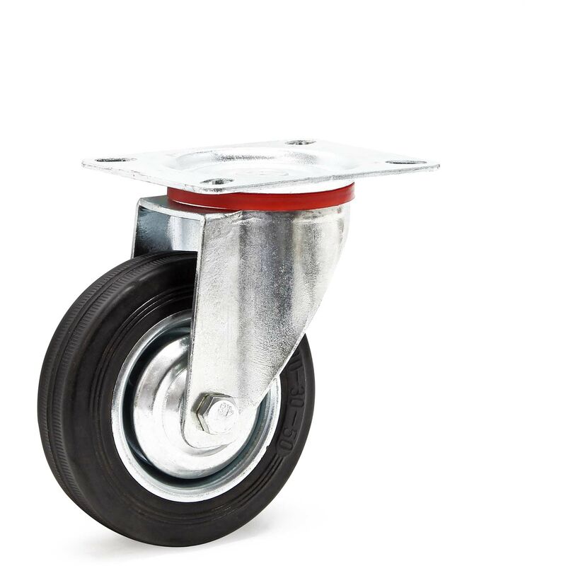 

Rueda auxiliar giratoria 100mm Goma maciza Estructura metal Llanta robusta Montaje Bricolaje Muebles