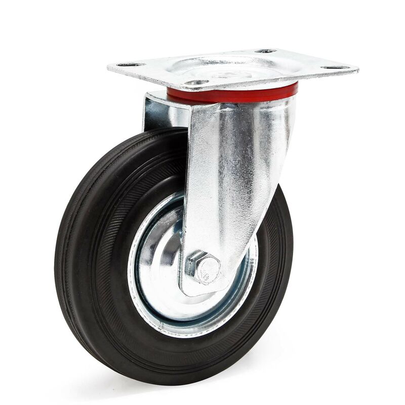 

Rueda auxiliar giratoria 125mm Goma maciza Estructura metal Llanta robusta Montaje Bricolaje Muebles