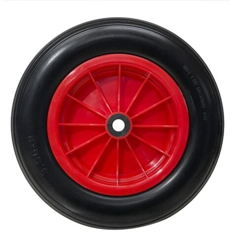 WOLFPACK rueda carretilla invernadero poliuretano impinchable llanta plástico, ø 360 mm. eje ø 20 mm.