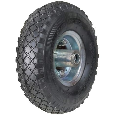 Rueda carretilla sacos neumática llanta galvanizada eje descentrado Ø 20 mm.