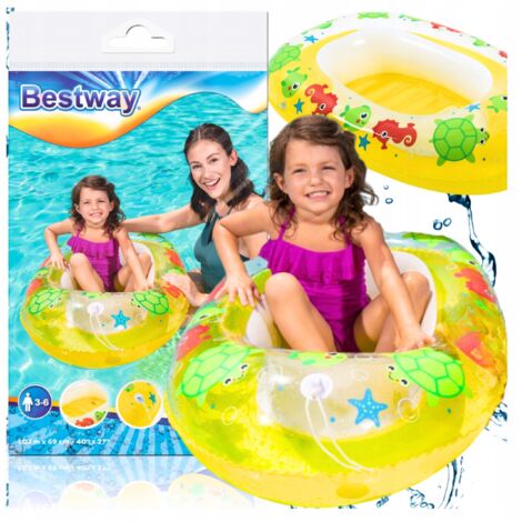 Rueda de Agua Hinchable para Niños Pontón Tortuga BESTWAY Safe 102x69 cm