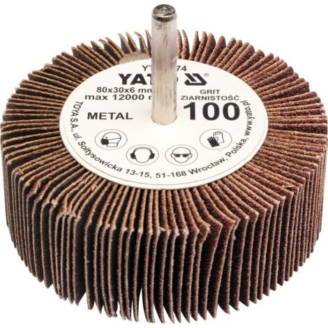 Rueda de aletas con vástago 80x30x6 p40 YT-83371 YATO