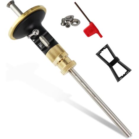Rueda de calibre para marcar, kit de herramientas de latón para carpintería, herramienta de marcado 2en1 para carpintería, herramienta de trazado para carpintería, 2 piezas y pernos adicionales