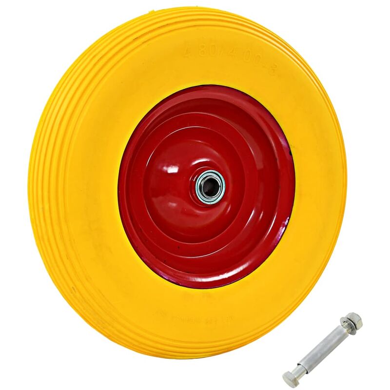 

Rueda de carretilla con eje macizo PU 4.00-8 390 mm - Amarillo
