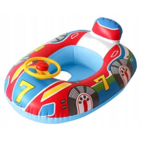RUEDA DE COCHE INFLABLE CON ASIENTO, VOLANTE Y BOCINA