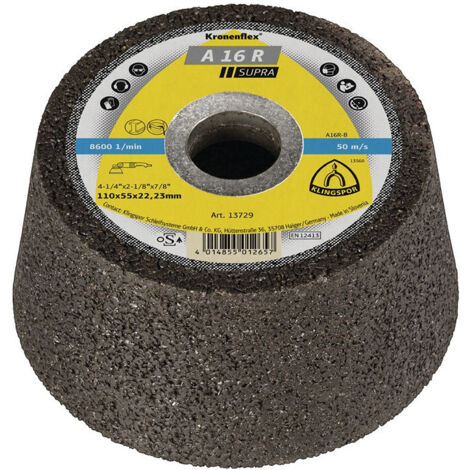 Rueda de copa C16 R 100 / 55mm piedra / hormigón (necesaria para la fundición) 16 taladro 22,23mm KLINGSPOR