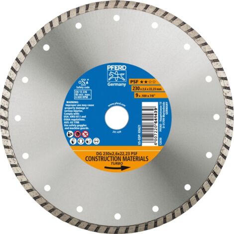 Rueda de diamantee D.230mm Bohr.22.23mm 7mm PFERD
