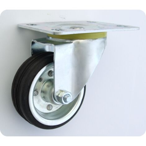 RUEDA DE METAL-CAUCHO DE 80 MM CON CARCASA GIRATORIA 3L - KL080 SKR