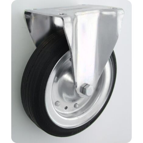 Rueda de metal y caucho de 200 mm con carcasa fija 63 - KL200 STA