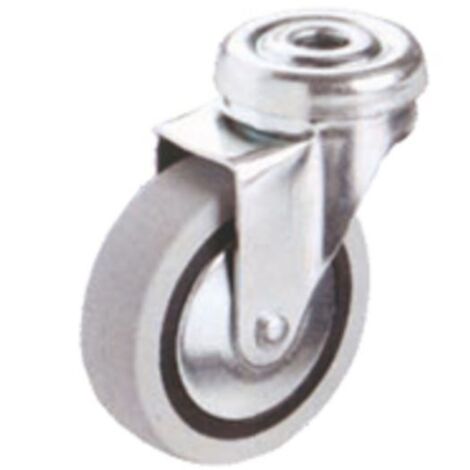 Rueda de Mobiliario 60mm Goma Gris Soporte Zincado