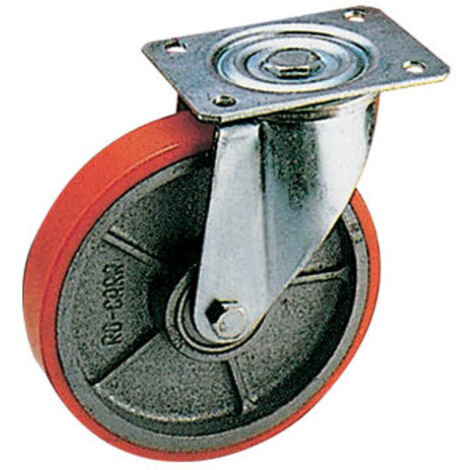 Rueda de poliuretano giratoria Ø 125 mm – horquilla A.90 – corredera interior – Universal