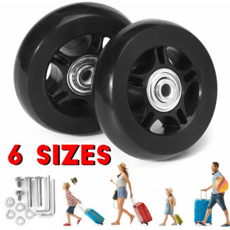 Rueda de repuesto para maleta, rueda de reparación de maletas para cargas pesadas, rueda de repuesto giratoria universal de goma silenciosa de 60 mm, repuesto de transporte (paquete de 2) para maleta,