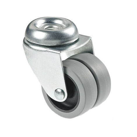 Rueda doble de polipropileno con agujero pasante de 12 mm y diámetro de 50 mm para pesos de hasta 70 kg 09403435