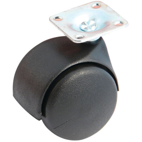 RUEDA DOBLE NEGRA PLATO PIVOTANTE CUADRADO 40 MM PLATINUM - AVL - 595019A