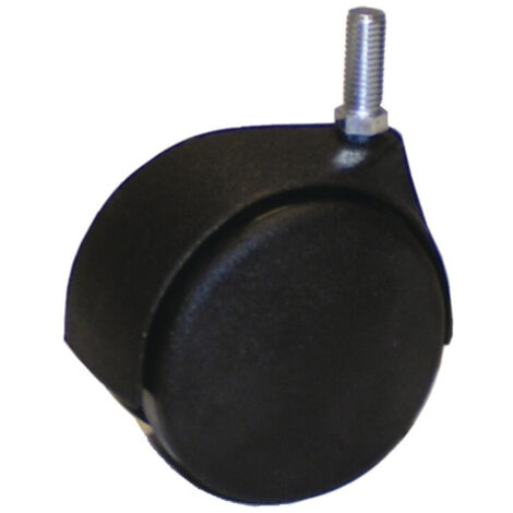 RUEDA DOBLE RODILLO NEGRO 40 MM VASTAGO M8 - AVL - 595020