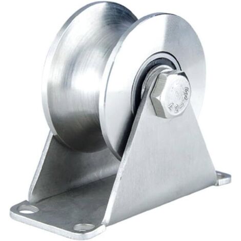Rueda en forma de U, grúa de elevación deslizante, maquinaria industrial, resistencia duradera de acero inoxidable, rueda en forma de U, polea de acero inoxidable, fácil instalación