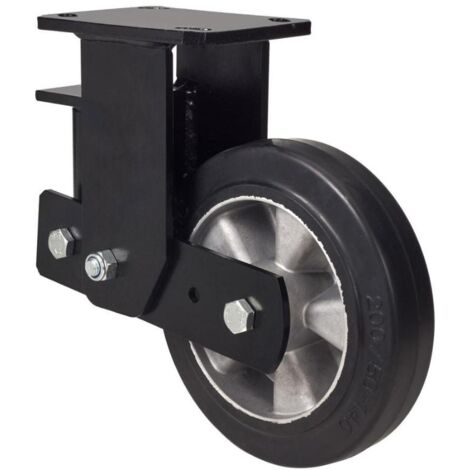 rueda fija  17hlsb160-deb suspension goma negra elastica eje bolas