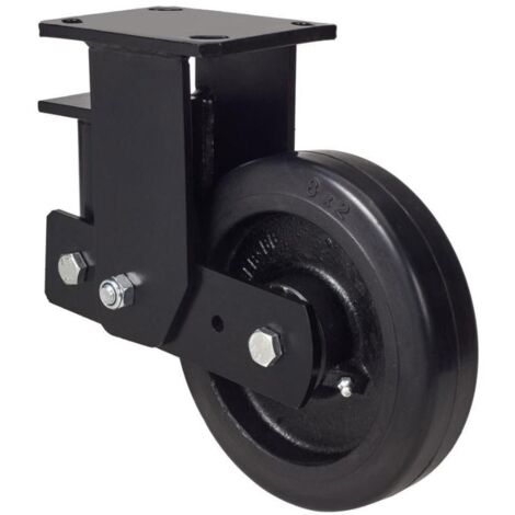 rueda fija  17hlsb200-hgb suspension hierro-goma negra natural eje bolas