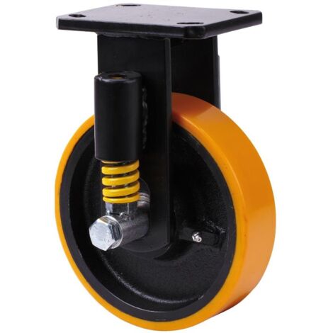rueda fija  17hlse200-hub suspension hierro-poliur.naranja eje bolas