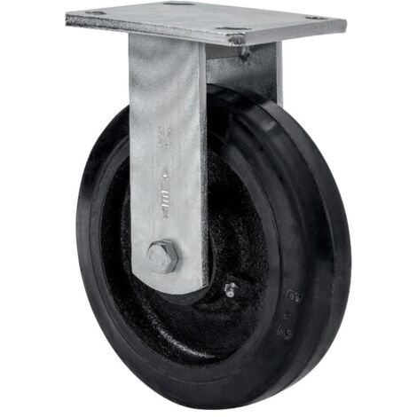 rueda fija  17slr200-hgb hierro-goma negra natural eje bolas