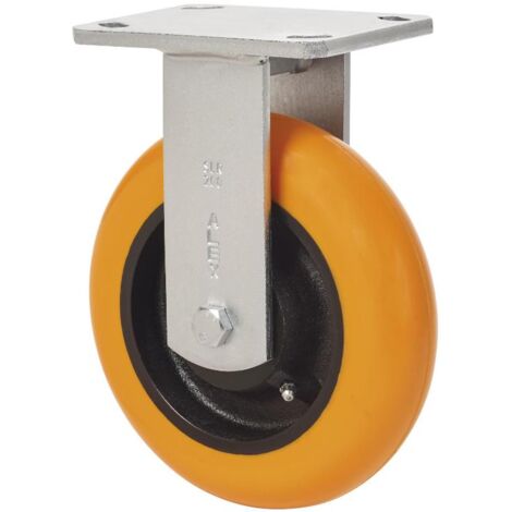 rueda fija  17slr200-huab hierro-poliur.naranja eje bolas balona