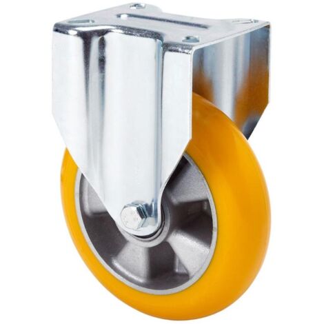 rueda fija  17tv160-auab aluminio-poliur.naranja eje bolas balona