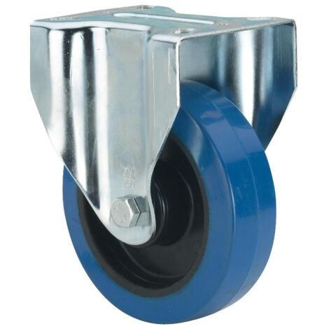rueda fija  17zv125cp-pgmsb poliamix-goma azul eje bolas ah negros