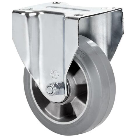 rueda fija  17zv160-degb aluminio-goma gris elastica eje bolas