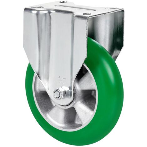 rueda fija  4mm 17zvr160-auagb aluminio-poliur.verde eje bolas balona