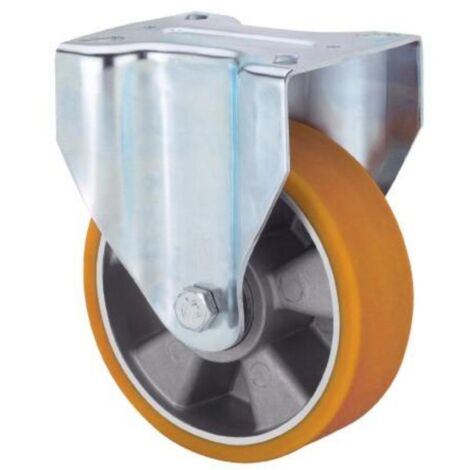 rueda fija  4mm 17zvr160-aub aluminio-poliur.naranja eje bolas