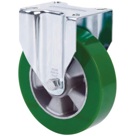 rueda fija  4mm 17zvr200-augb aluminio-poliur.verde eje bolas