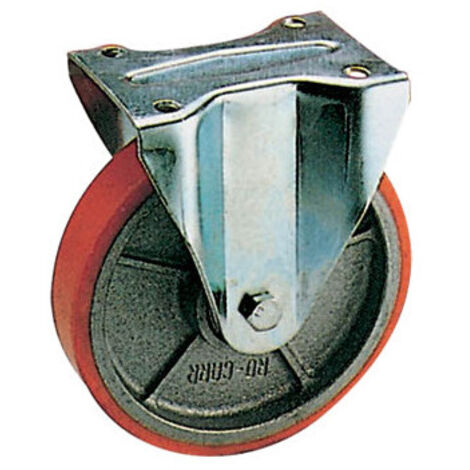 Rueda fija de poliuretano Ø 100 mm – horquilla A.91 – para cargas medias