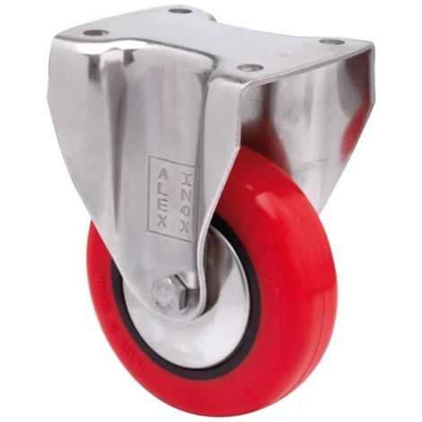 rueda fija  inox.17bhi80cp-ppi poliamix-poliur.rojo eje liso