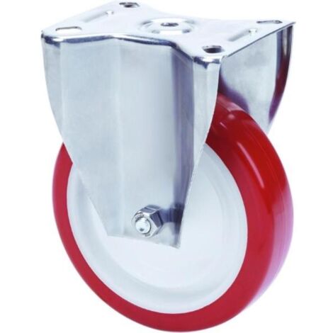 rueda fija  inox.17zli100-pol poliamix blanco-poliur.marron eje liso