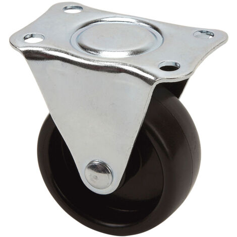 Rueda Fija Poliamix 5cm EjeLiso 30kg Negro