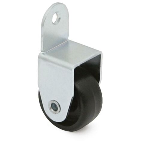 rueda fija takua asa de plástico ø30 h39 zn- c/soporte en acero zincado, forma escuadra.