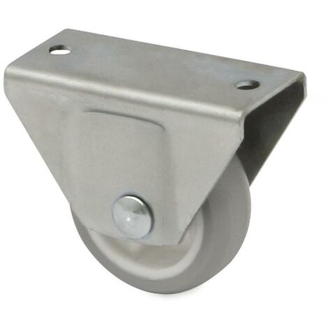 rueda fija truman aro de goma gris d39 h48 soporte de acero zincado.