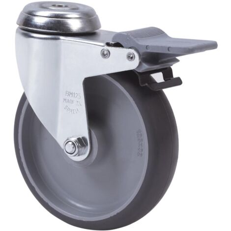 rueda giratora agujer.m10 freno 20bhafd100-pgzr poliamix-goma gris inyect.rod