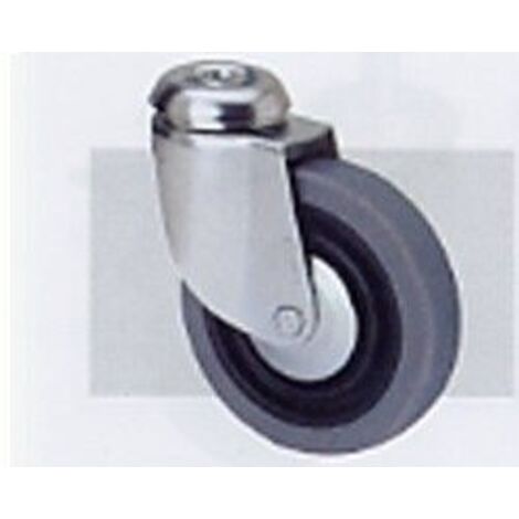 rueda giratora agujero m10 20bh80cp-pgi poliamix-goma gris eje liso