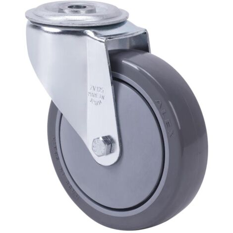 rueda giratora agujero m10 20zvl100cp-puisb polip.-poliur.gris eje bolas