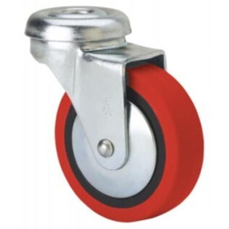 rueda giratora agujero m10 21bsr50cp-ppi poliamix-poliur.rojo eje liso