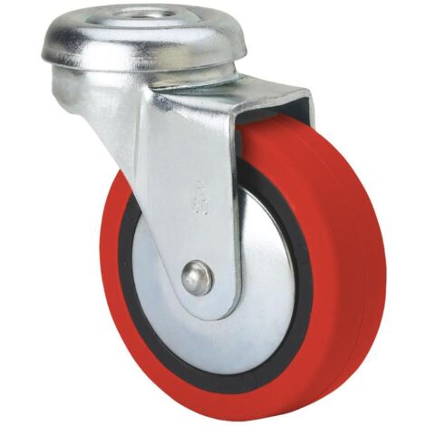 rueda giratora agujero m10 21bsr60cp-ppi poliamix-poliur.rojo eje liso
