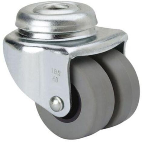 rueda giratora agujero m10 21ibsr40-pgi poliamix-goma gris (doble) eje liso